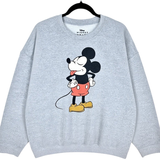 Disney Mickey Mouse Light Grey Crewneck Sweater Size XL