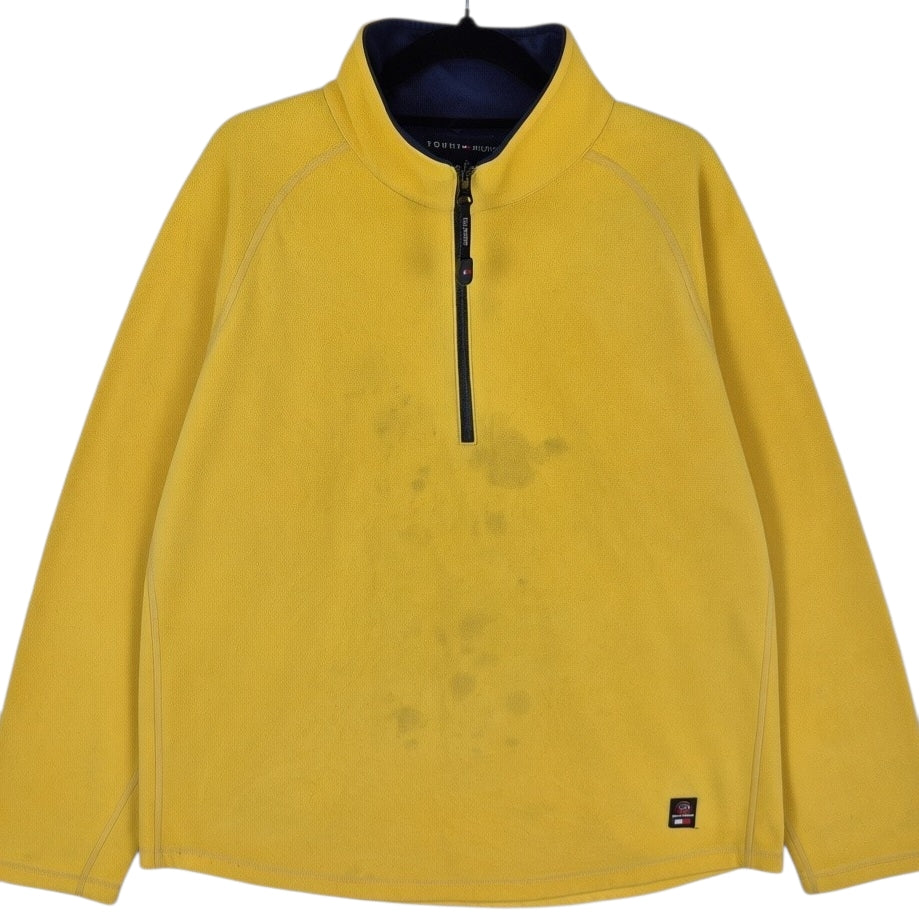 Tommy Hilfiger Yellow Quarter Zip Fleece Jumper Size L