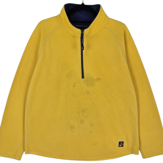 Tommy Hilfiger Yellow Quarter Zip Fleece Jumper Size L