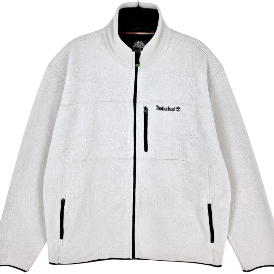 Timberland Cream White Fleece Zip Jumper Size XL
