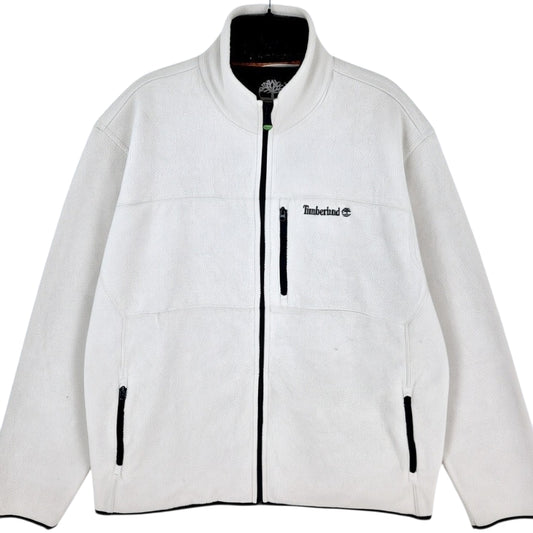 Timberland Cream White Fleece Zip Jumper Size XL