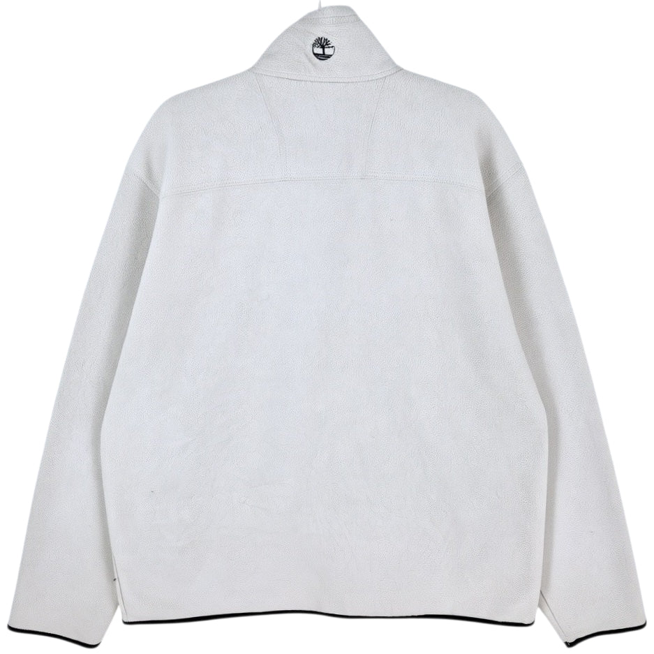 Timberland Cream White Fleece Zip Jumper Size XL