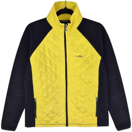 Ralph Lauren Green Label Womens Black & Yellow Fleece Zip Jumper Size M