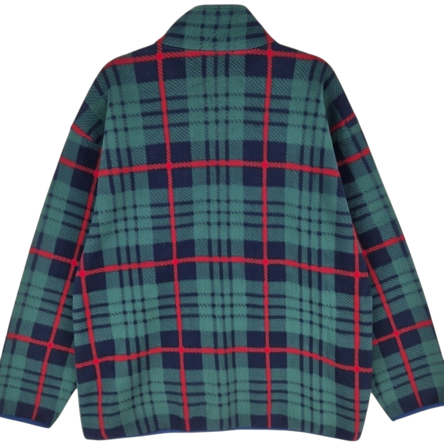 IZOD Dark Green Checkered Fleece Zip Jumper Size XL