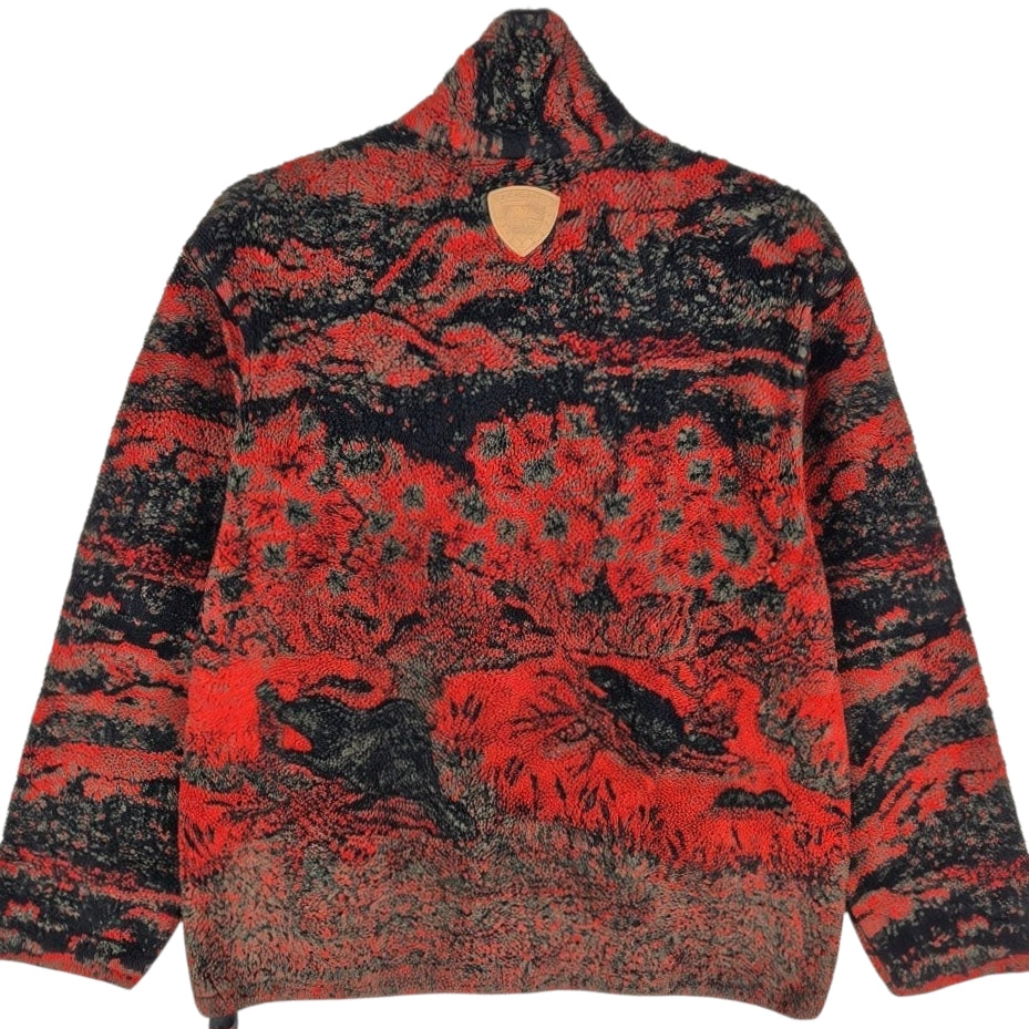 Vintage Nanuk Canada 80's Red Fleece Zip Jumper Size S