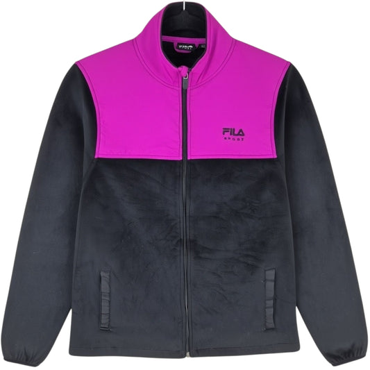FILA Sport Womens Black Fleece Zip Jumper Size S