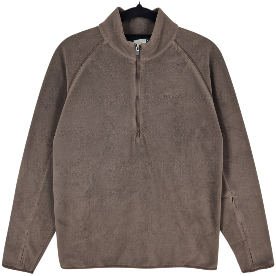 Vintage Adidas 2000's Brown Quarter Zip Fleece Jumper Size M