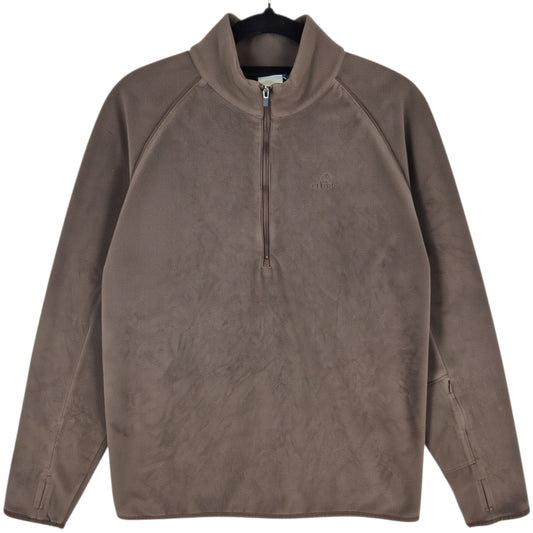 Vintage Adidas 2000's Brown Quarter Zip Fleece Jumper Size M