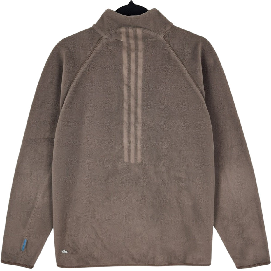 Vintage Adidas 2000's Brown Quarter Zip Fleece Jumper Size M