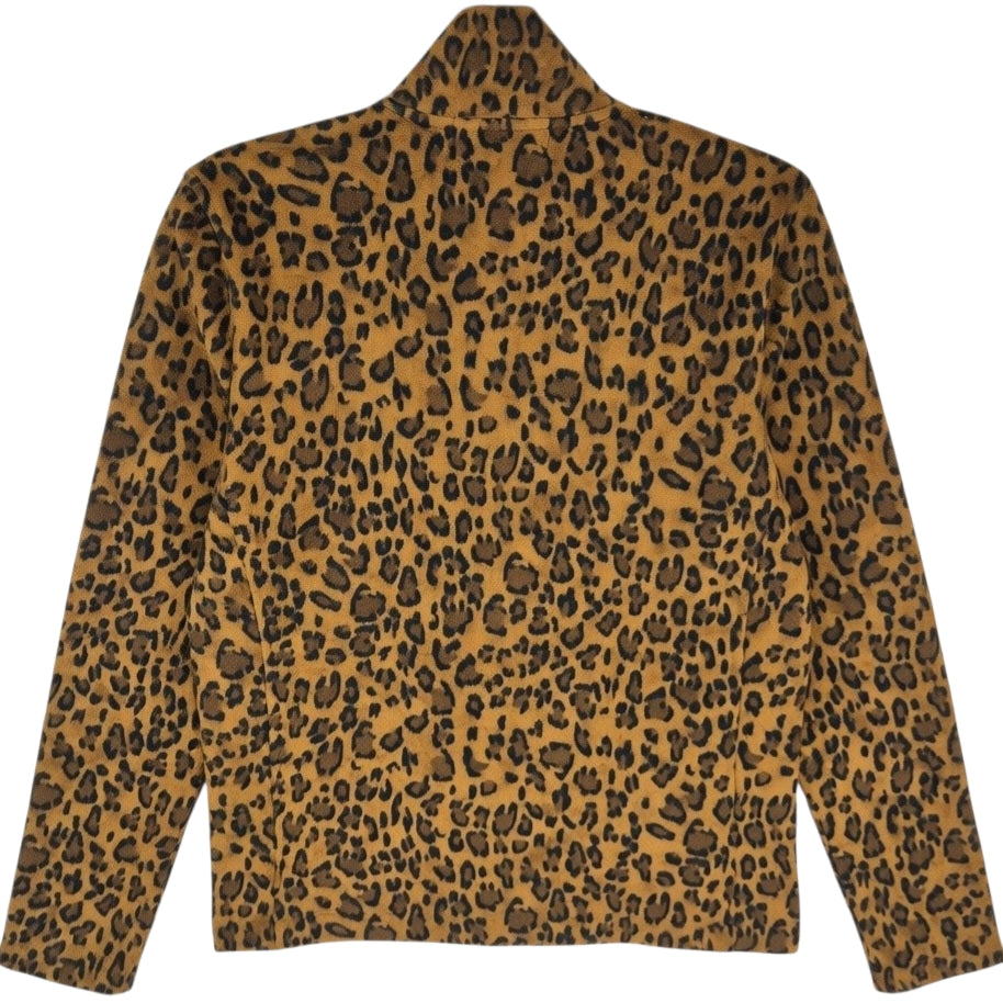 Ralph Lauren Green Label Womens Brown Leopard Fleece Zip Jumper Size M