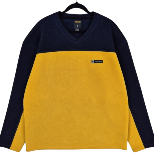 Vintage Nautica Competion 90's Yellow & Blue USA Fleece Jumper Size XL