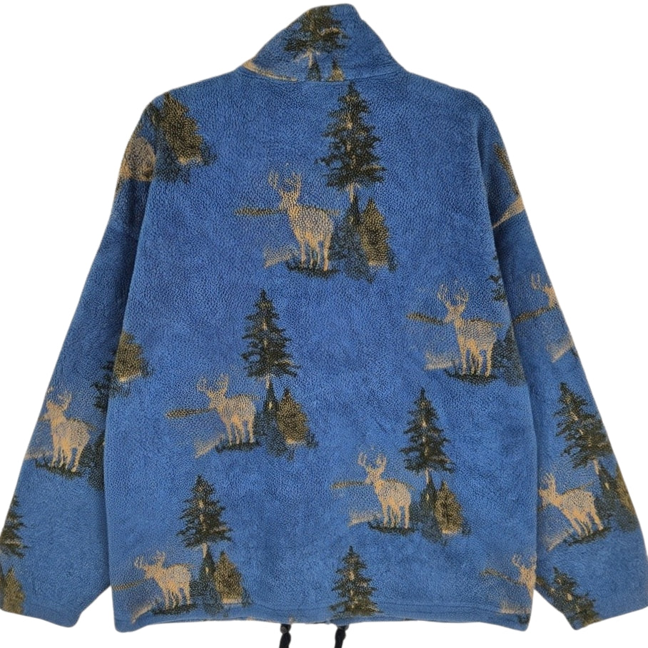 Vintage Wons Wear 90's Blue USA Made Fleece Zip Jumper Size XL