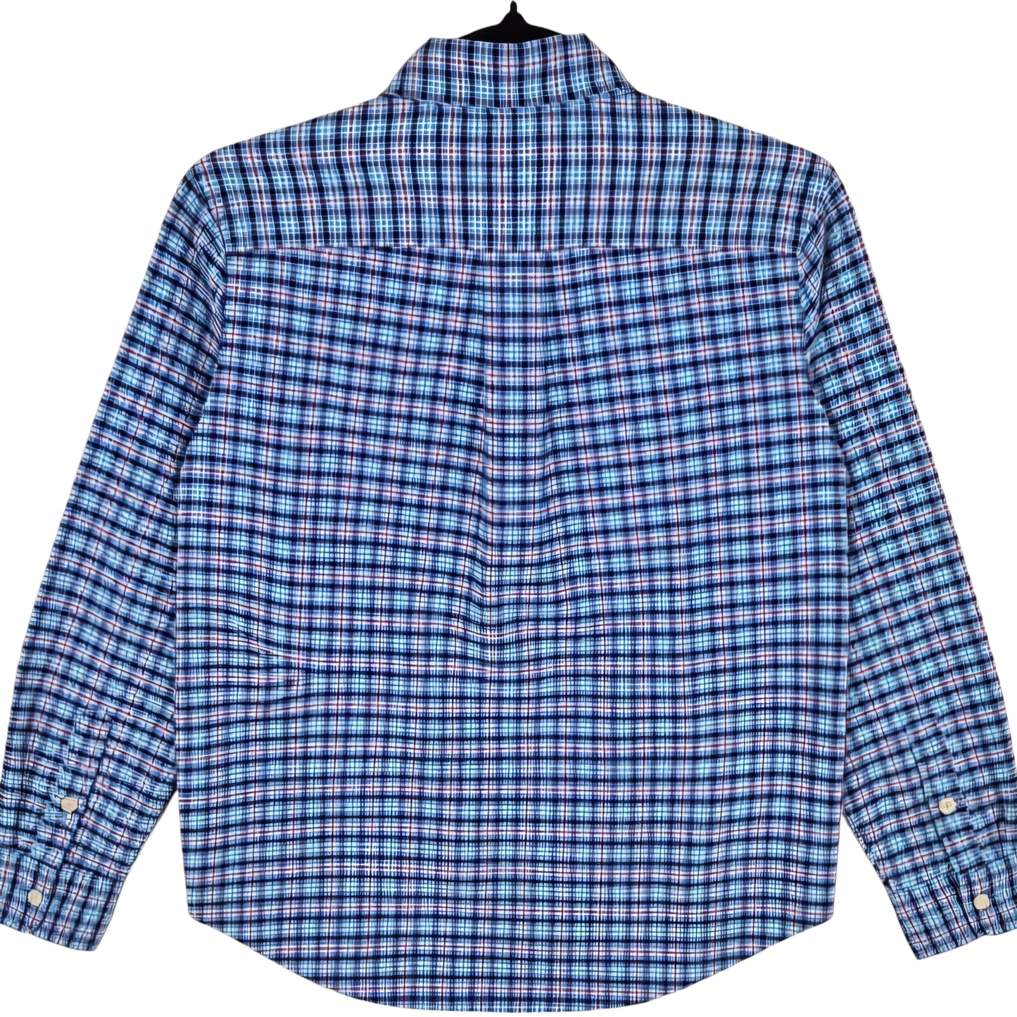 Polo Ralph Lauren Womens Blue Checkered Stretch Dress Shirt Size M