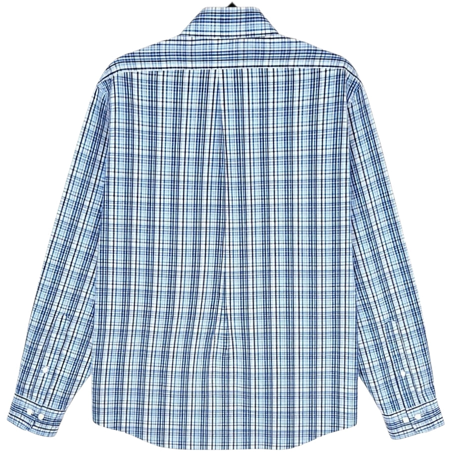 Brooks Brothers Blue Slim Fit Checkered Non Iron Dress Shirt Size S