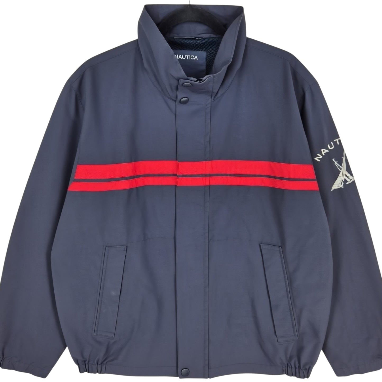 Nautica Black Windbreaker Jacket Size XL