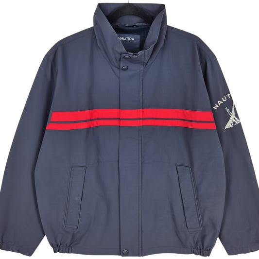 Nautica Black Windbreaker Jacket Size XL