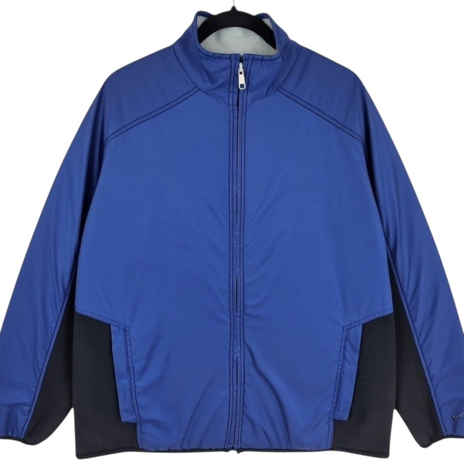 Vintage Nike 90's Dark Blue & Black Fleece Zip Jacket SizeM