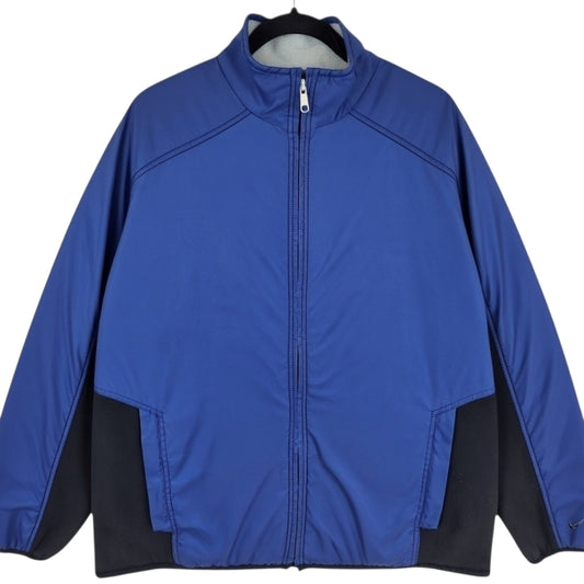 Vintage Nike 90's Dark Blue & Black Fleece Zip Jacket SizeM