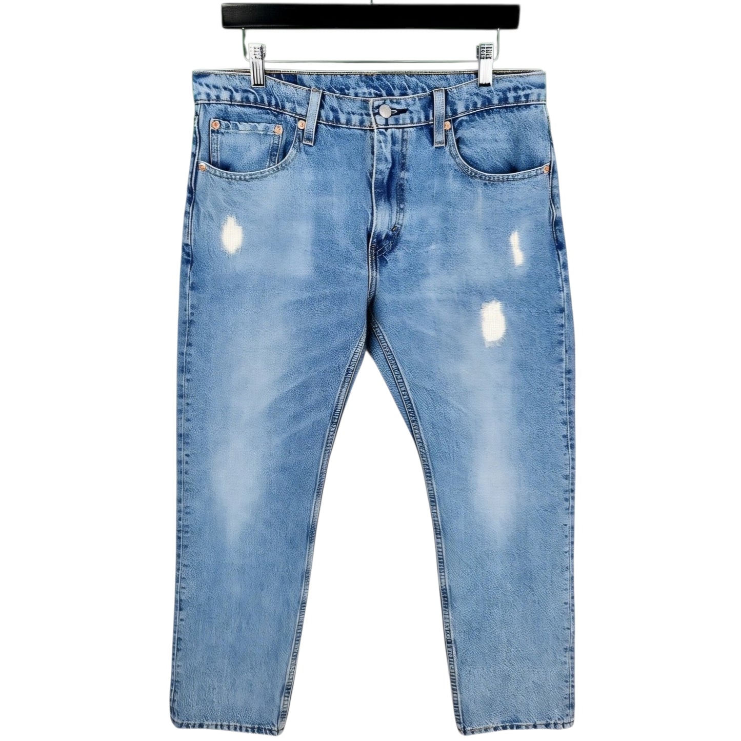 Levis 502 Jeans Light Blue Classic Distresed Denim W33