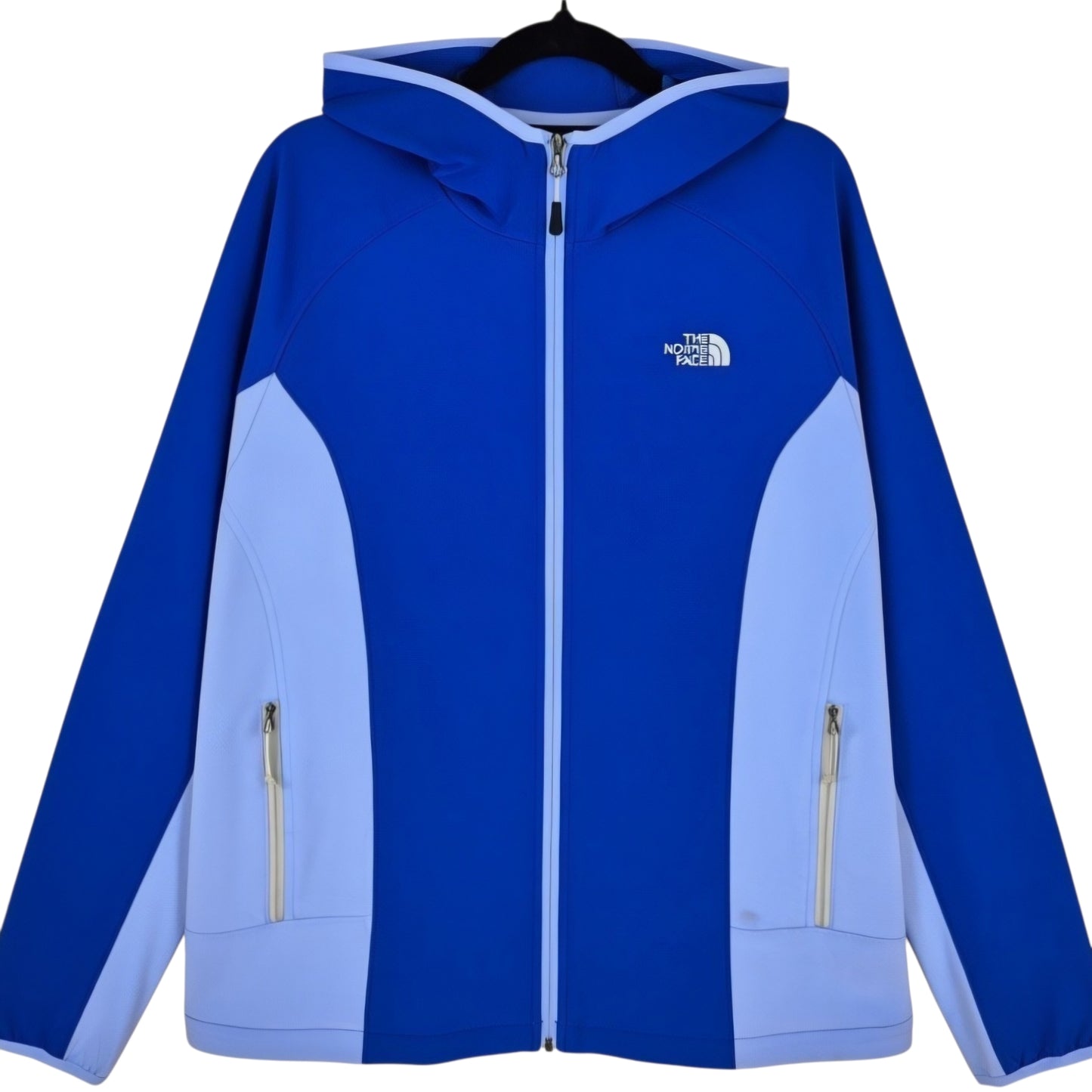 The North Face Womens Blue Hooded Stretchy Zip Jacket Size XL