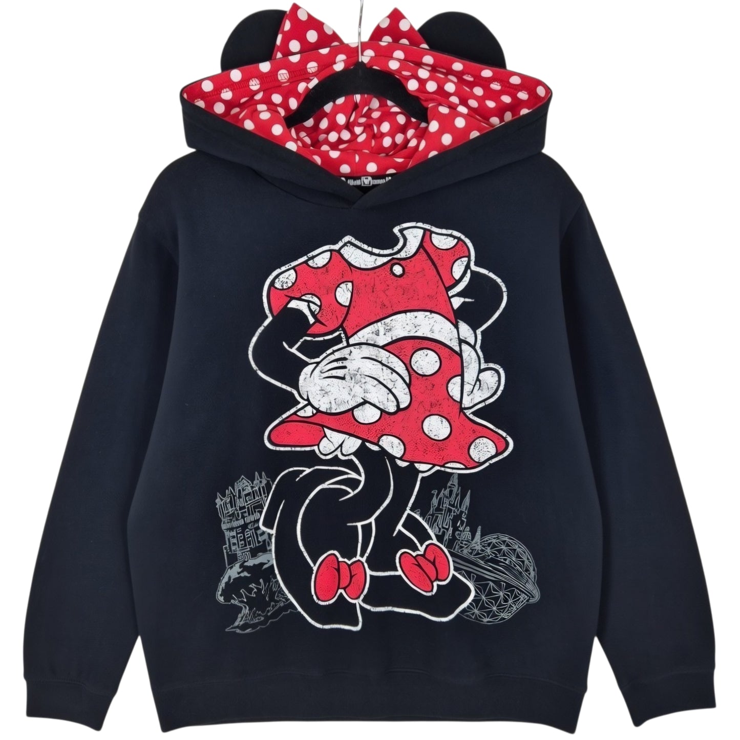 Disney Minnie Mouse Womens Black Hoodie Size XL