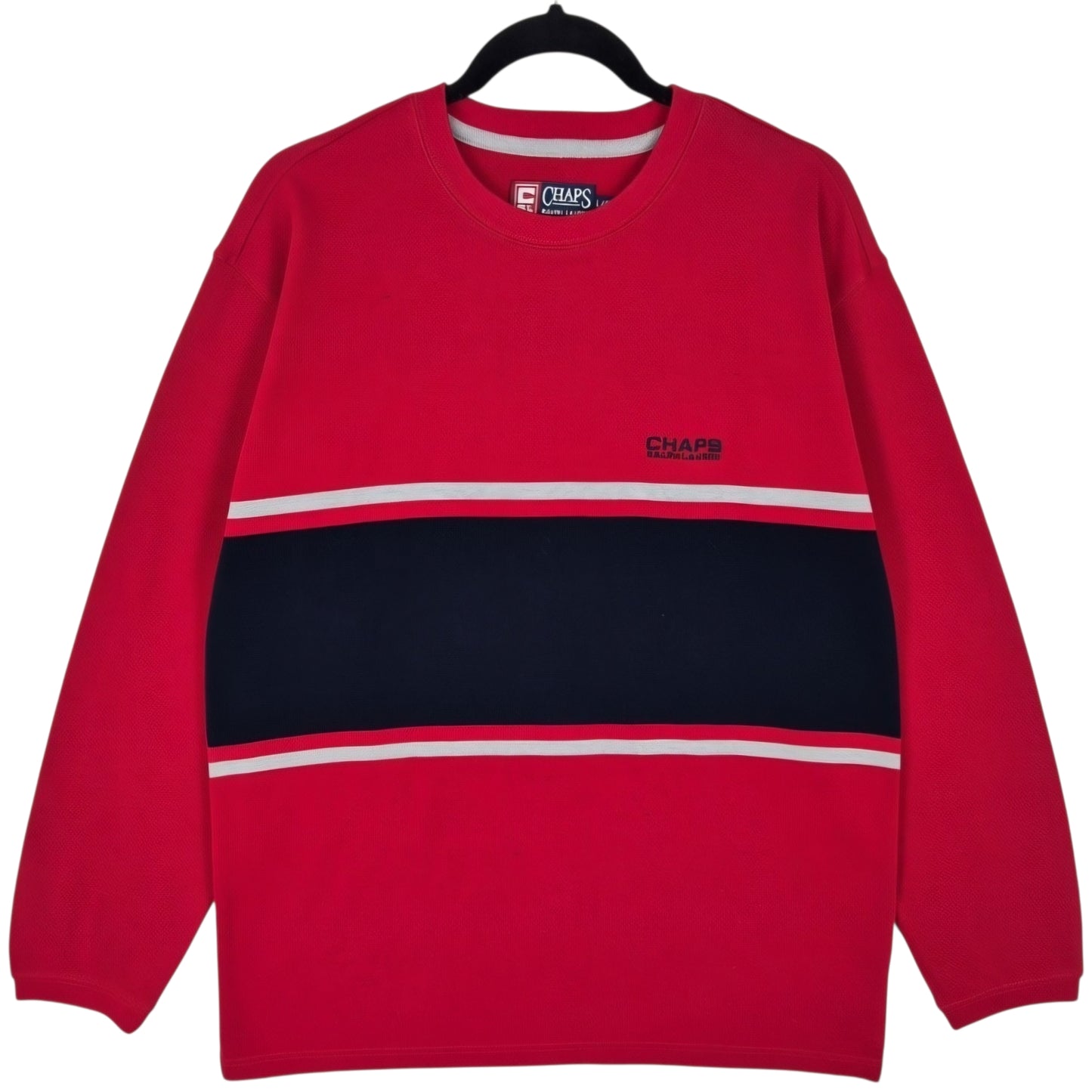 Vintage Ralph Lauren Chaps 90's Red Light Crewneck Sweater Size L
