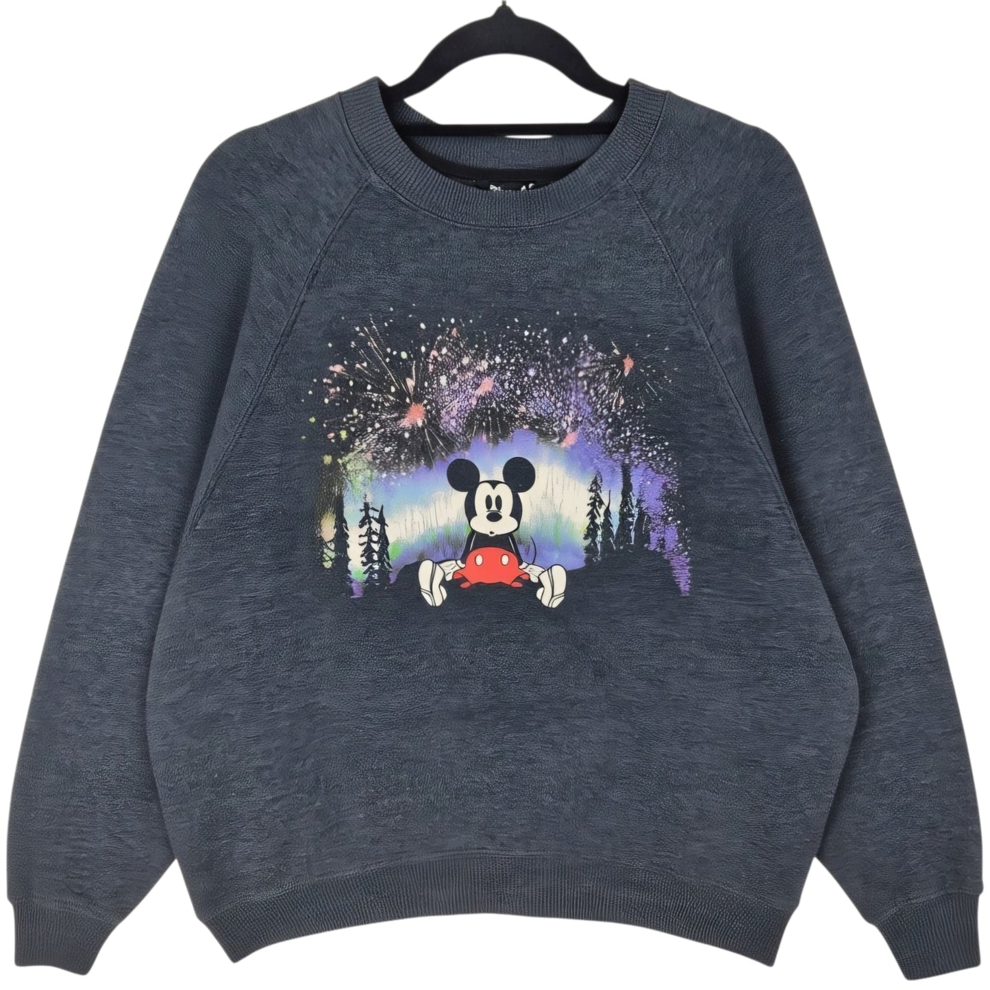 Disney Mickey Mouse Dark Grey Oversized Crewneck Sweater Size S