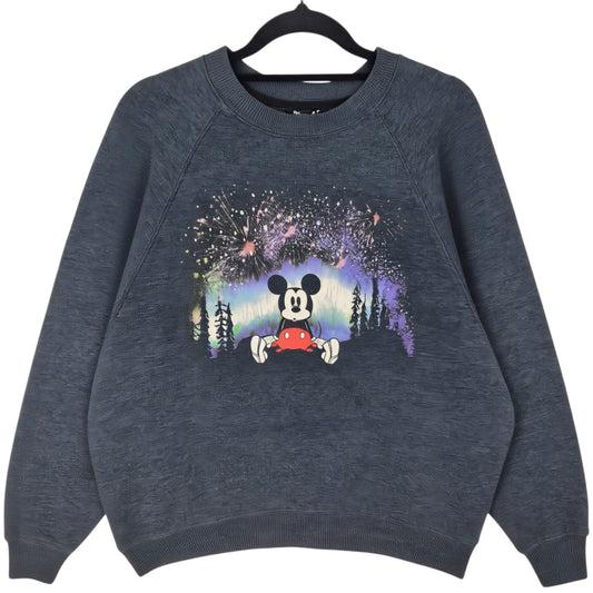 Disney Mickey Mouse Dark Grey Oversized Crewneck Sweater Size S