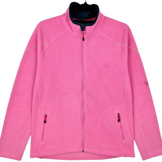 Adidas Womens Pink Fleece Zip Jumper Size XL