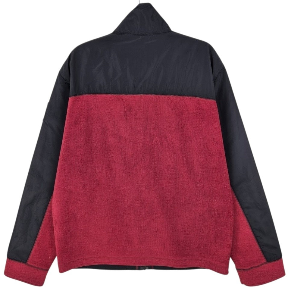 Calvin Klein Jeans Burgundy & Black Fleece Zip Jumper Size XL