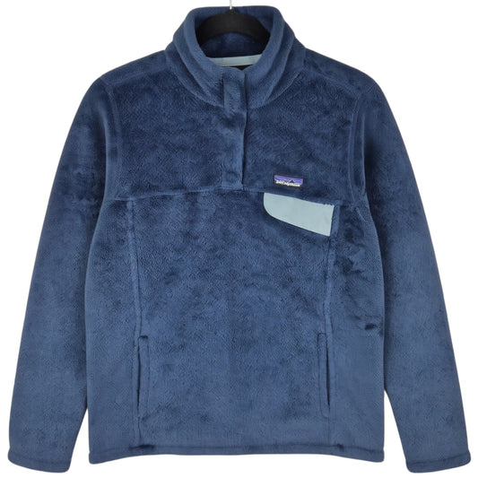 Patagonia Dark Blue Quarter Button Fleece Jumper Size L