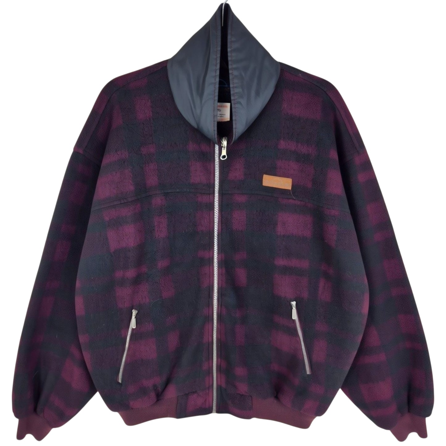 Vintage Wolverine Adventure 90's Burgundy & Black Fleece Zip Jumper Size XL