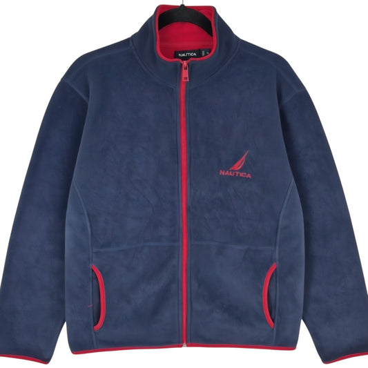 Nautica Dark Blue Fleece Zip Jumper Size L