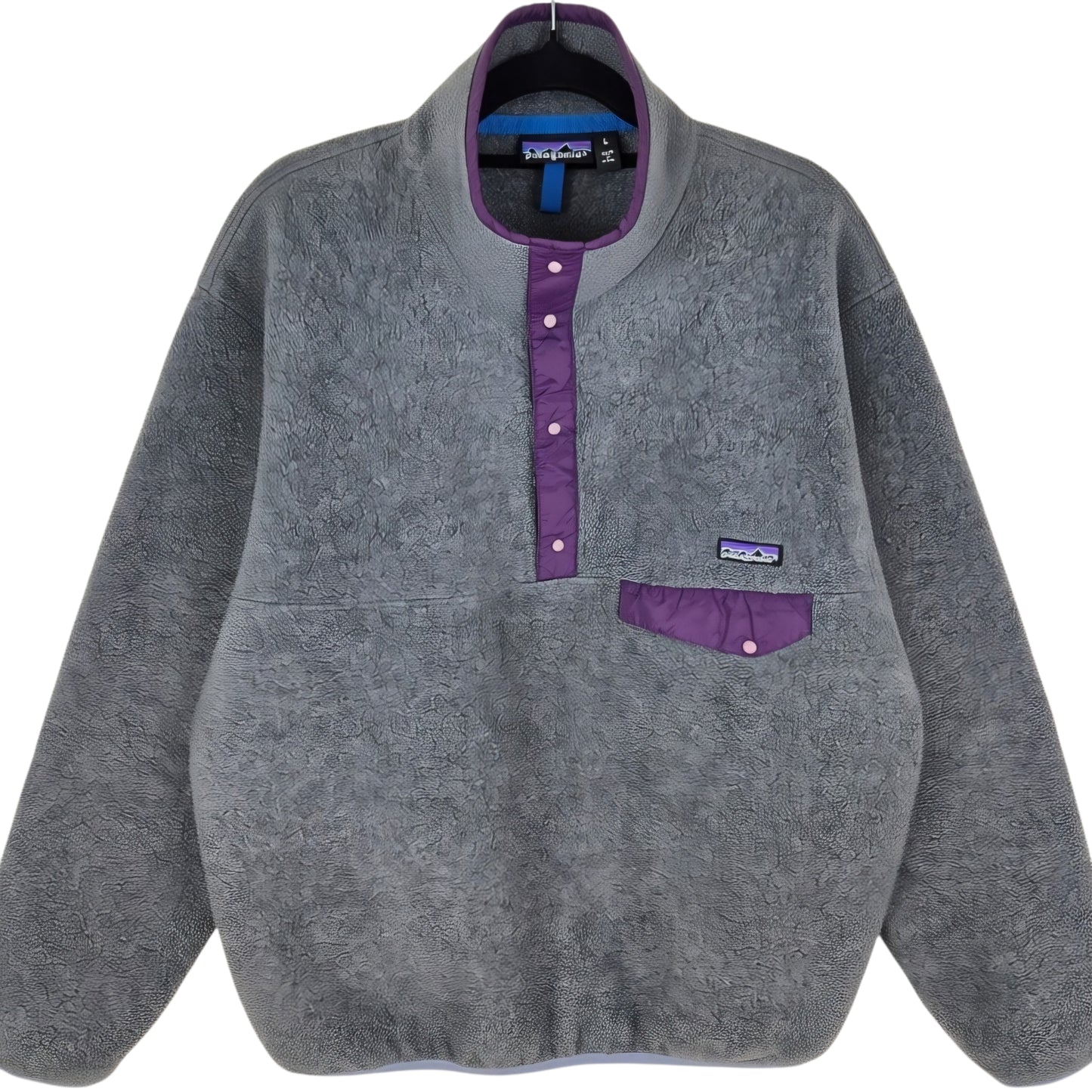 Vintage Patagonia 90's Grey USA Made Quarter Button Fleece Jumper Size L