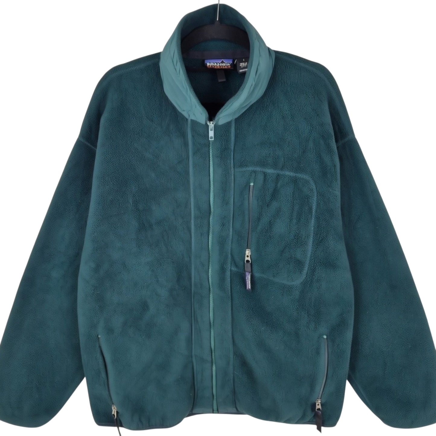 Vintage Patagonia 90's Dark Green USA Made Fleece Zip Jumper Size L
