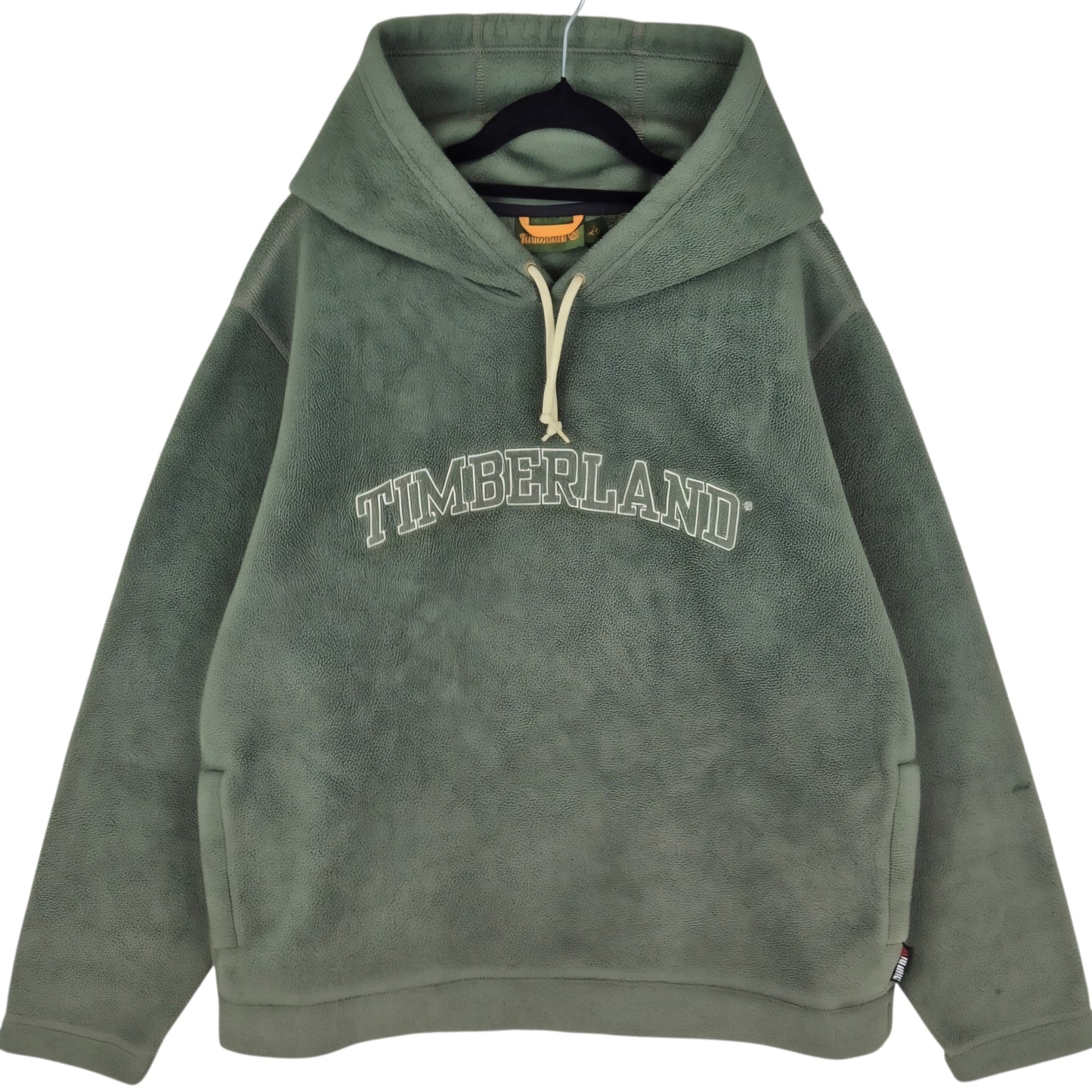 Vintage Timberland 90's Green Embroidered Fleece Hoodie Size L