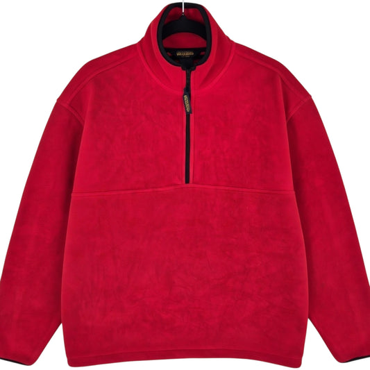 Vintage Woolrich 90's Red Quarter Zip Fleece Jumper Size M