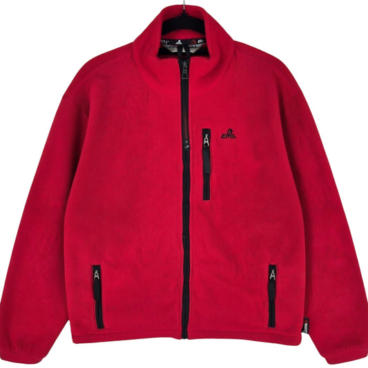 Vintage Eastern Mountain Sports 90's Red Fleece Zip Jumper Size M