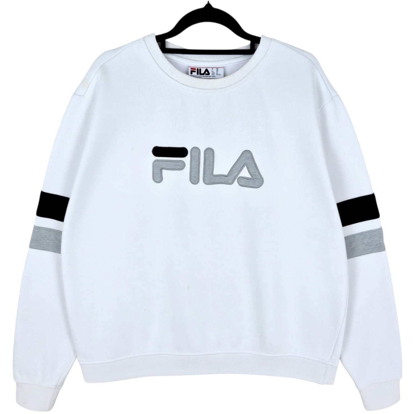 FILA White Embroidered Crewneck Sweater Size XL
