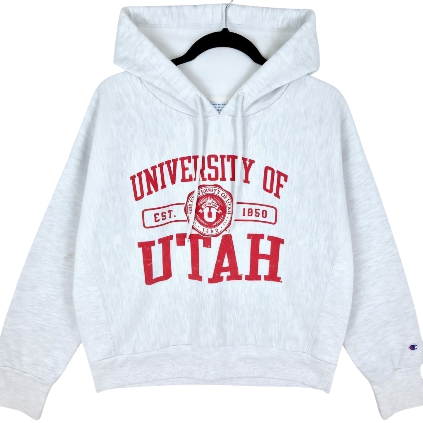 Champion Reverse Weave Utah University Light Grey Hoodie Size L