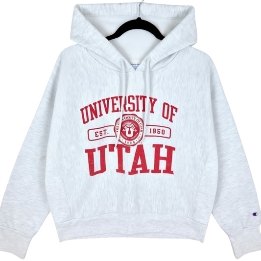 Champion Reverse Weave Utah University Light Grey Hoodie Size L
