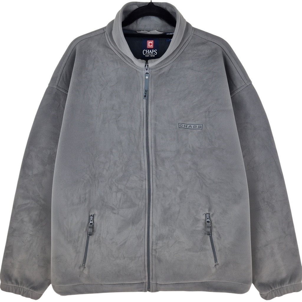 Vintage Chaps 2000's Grey Fleece Zip Jumper Size L