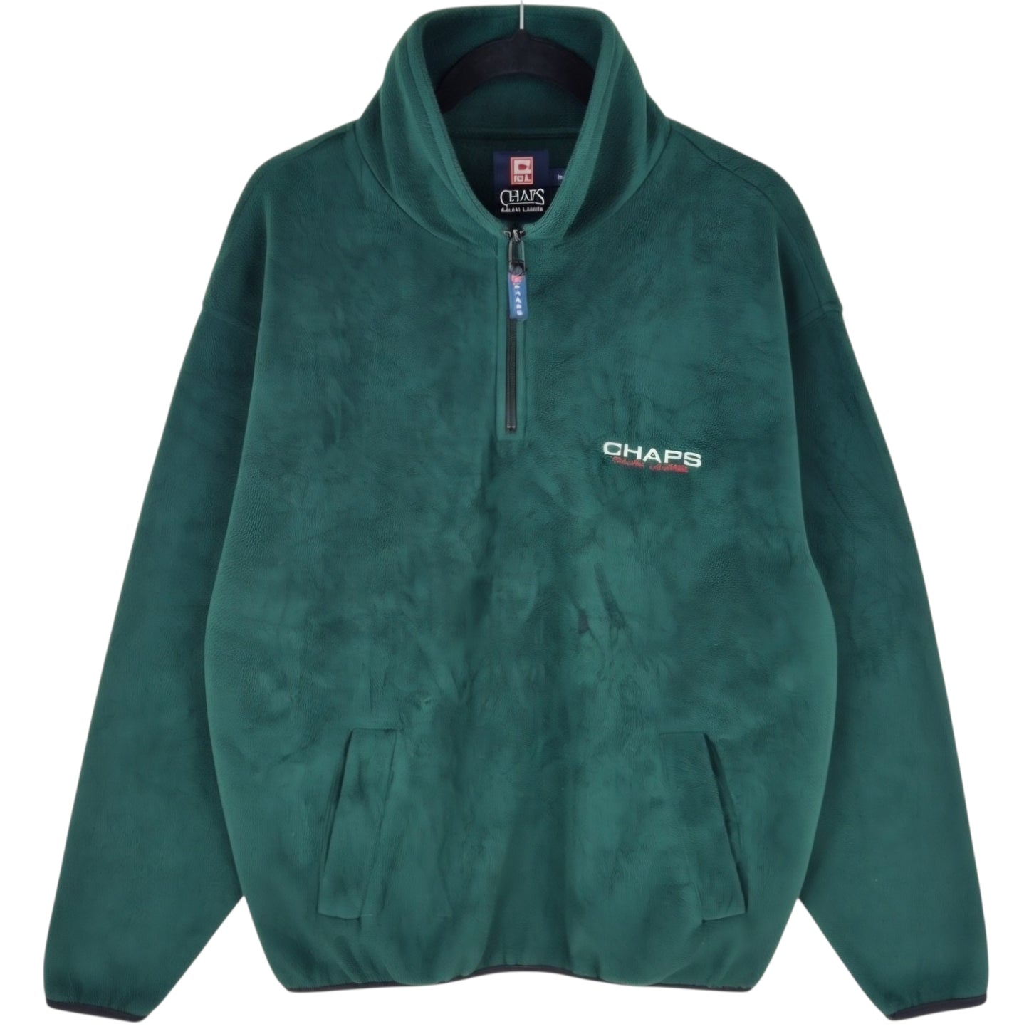 Vintage Ralph Lauren Chaps 90's Dark Green Quarter Zip Fleece Jumper Size M