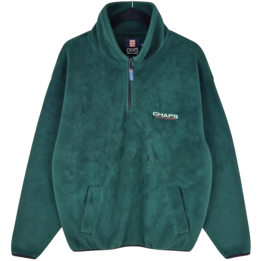 Vintage Ralph Lauren Chaps 90's Dark Green Quarter Zip Fleece Jumper Size M