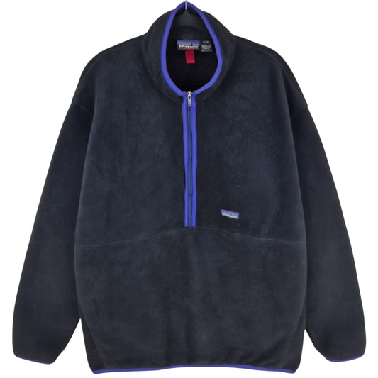 Vintage Patagonia 90's Black Half Zip Fleece Jumper Size 2XL