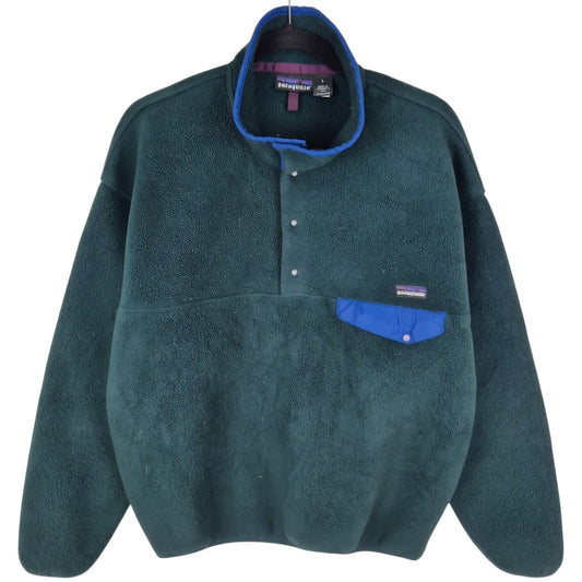 Vintage Patagonia 90's Dark Green USA Made Fleece Jumper Size L