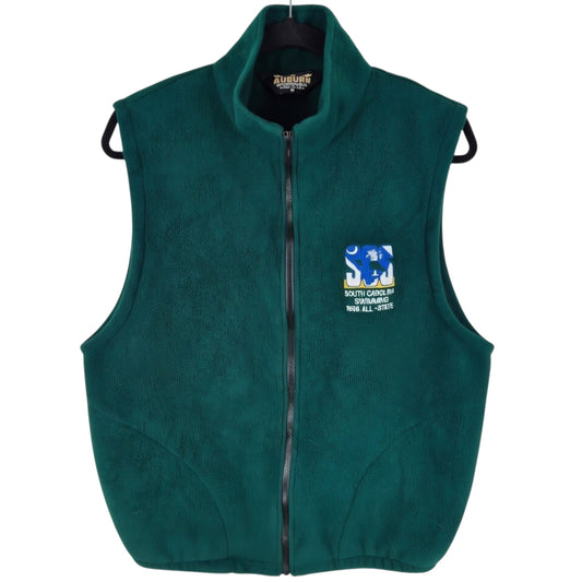 Vintage 1999 South Carolina Swimming Dark Green Fleece Vest Size M