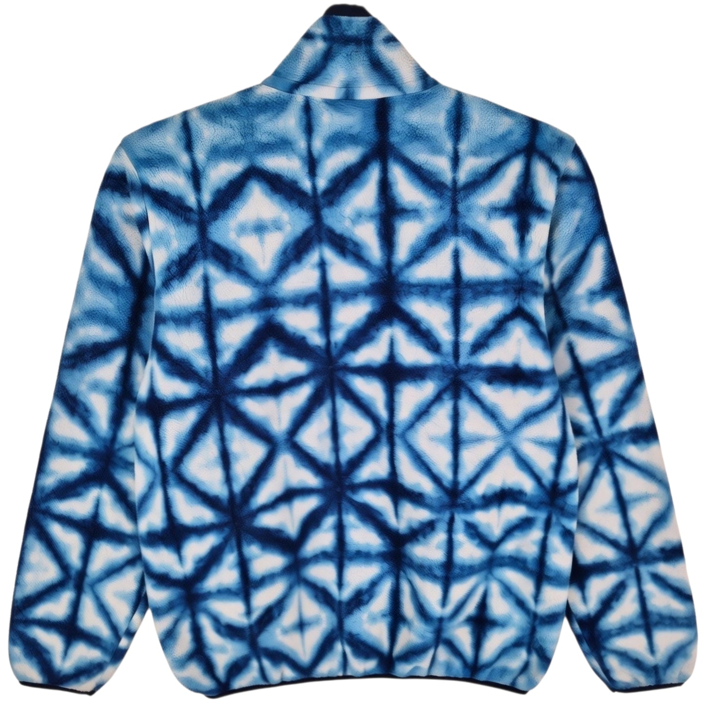 Patagonia Womens White & Blue Quarter Button Fleece Jumper Size S