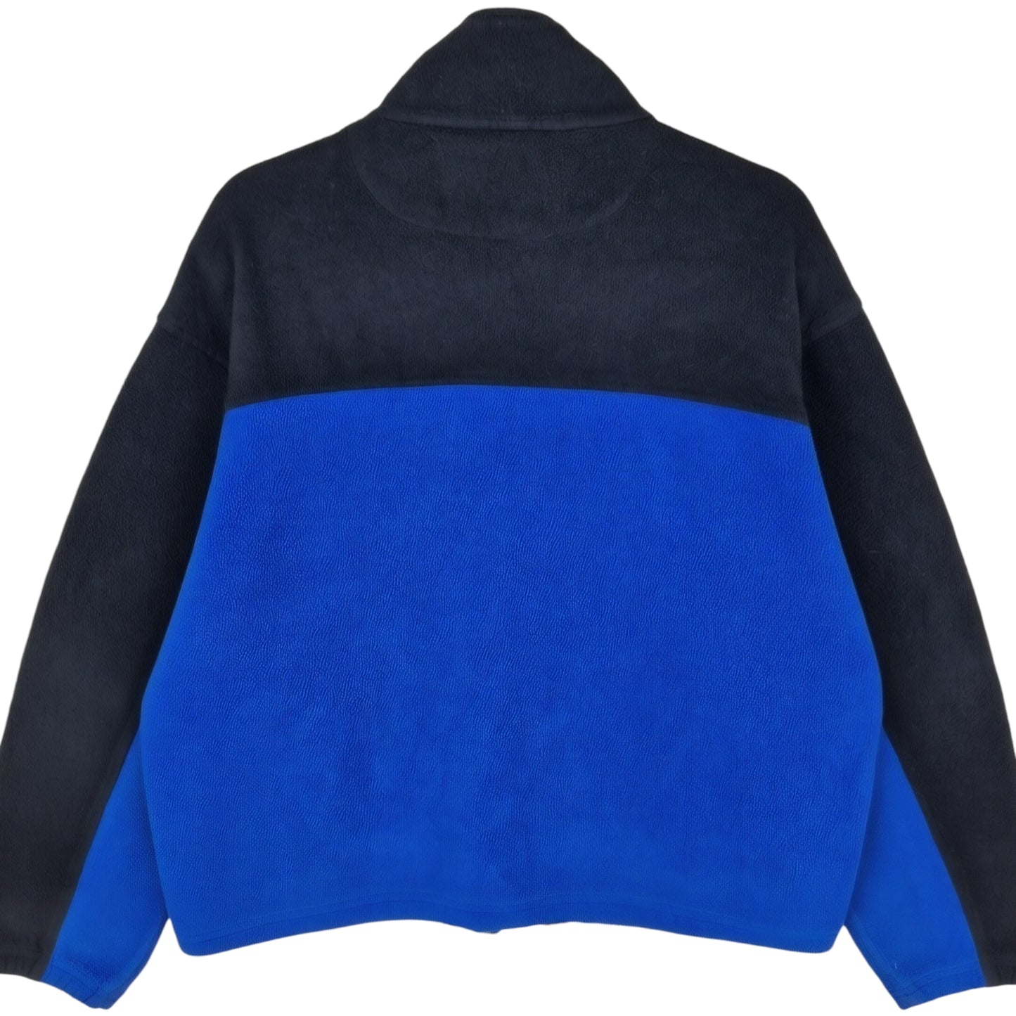 Vintage Lands End 90's Black & Blue Fleece Zip Jumper Size L