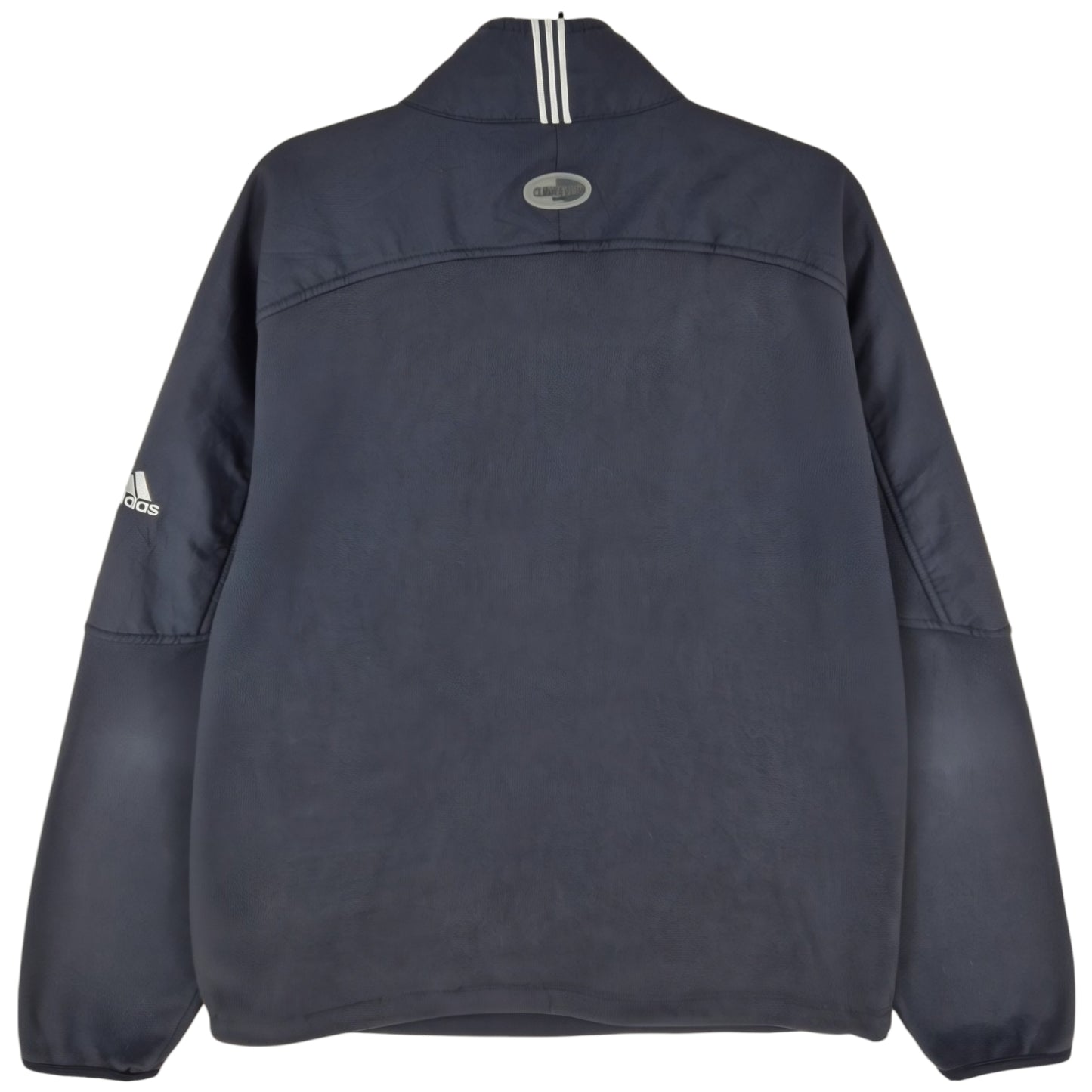 Vintage Adidas 2000's Black Quarter Zip Fleece Jumper Size M